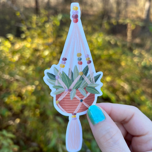 Hanging Fern Plant Vinyl Die Cut Sticker