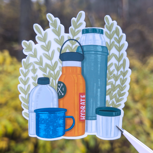Hydrate Outdoors Travel 3" Vinyl Sticker