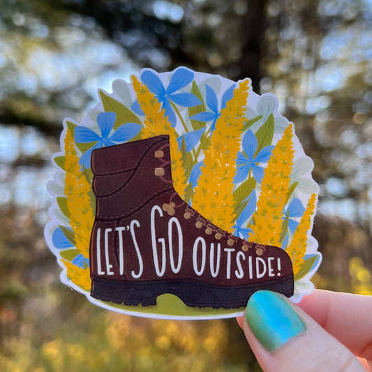 Let's Go Outside 3" Vinyl Die Cut Sticker