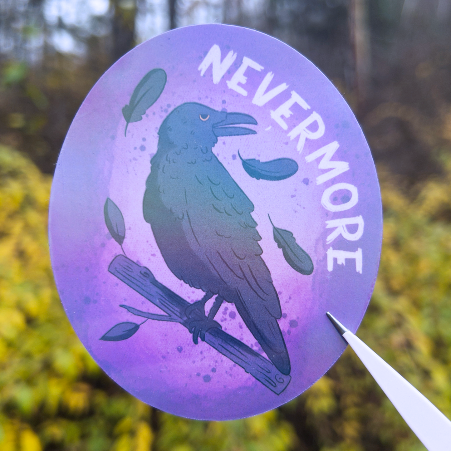 Nevermore Raven 3" Holographic Vinyl Sticker
