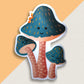Blue Mushroom Friends 3" Vinyl Sticker