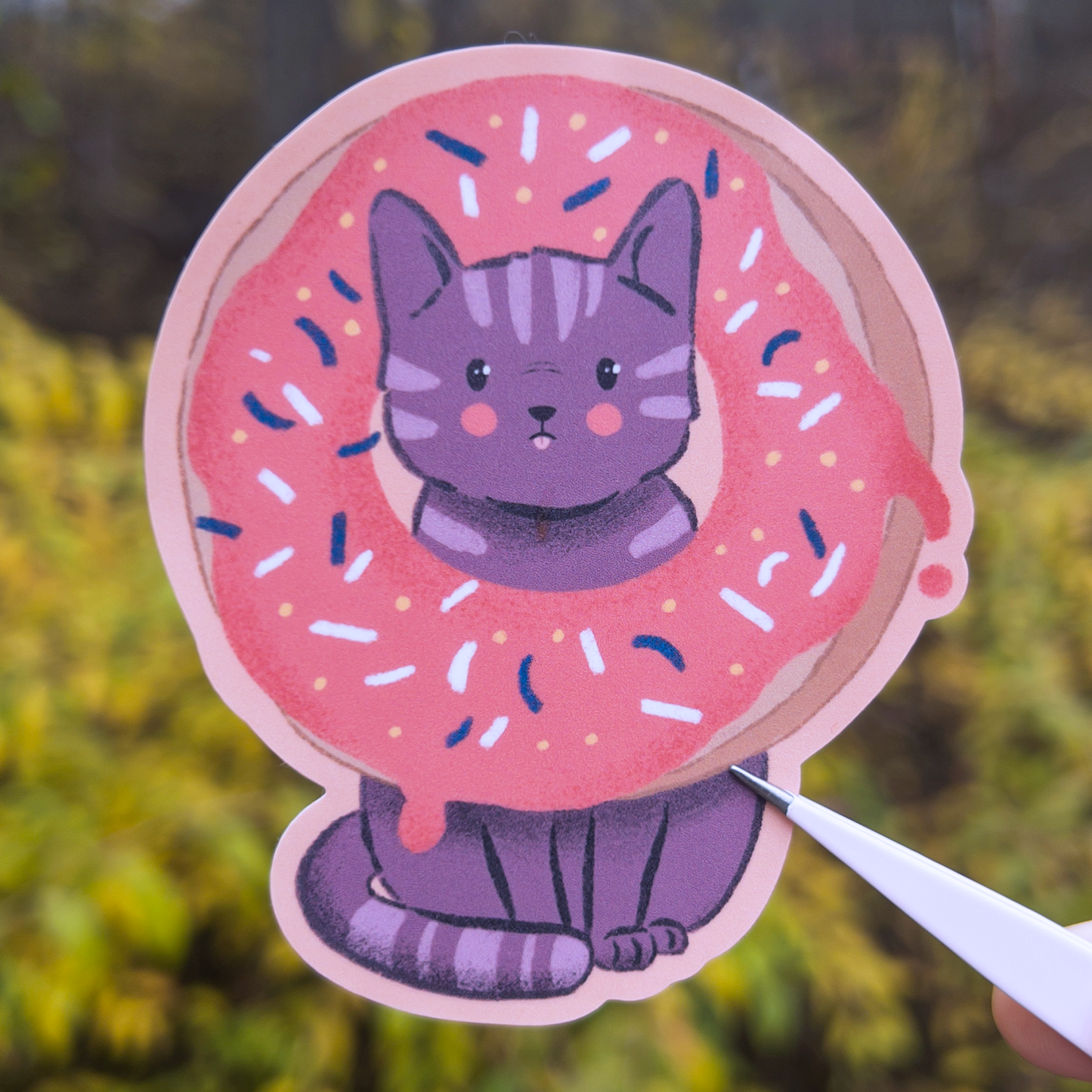 Donut Cat 3" Vinyl Sticker