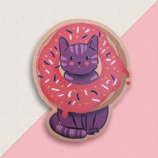 Donut Cat 3" Vinyl Sticker