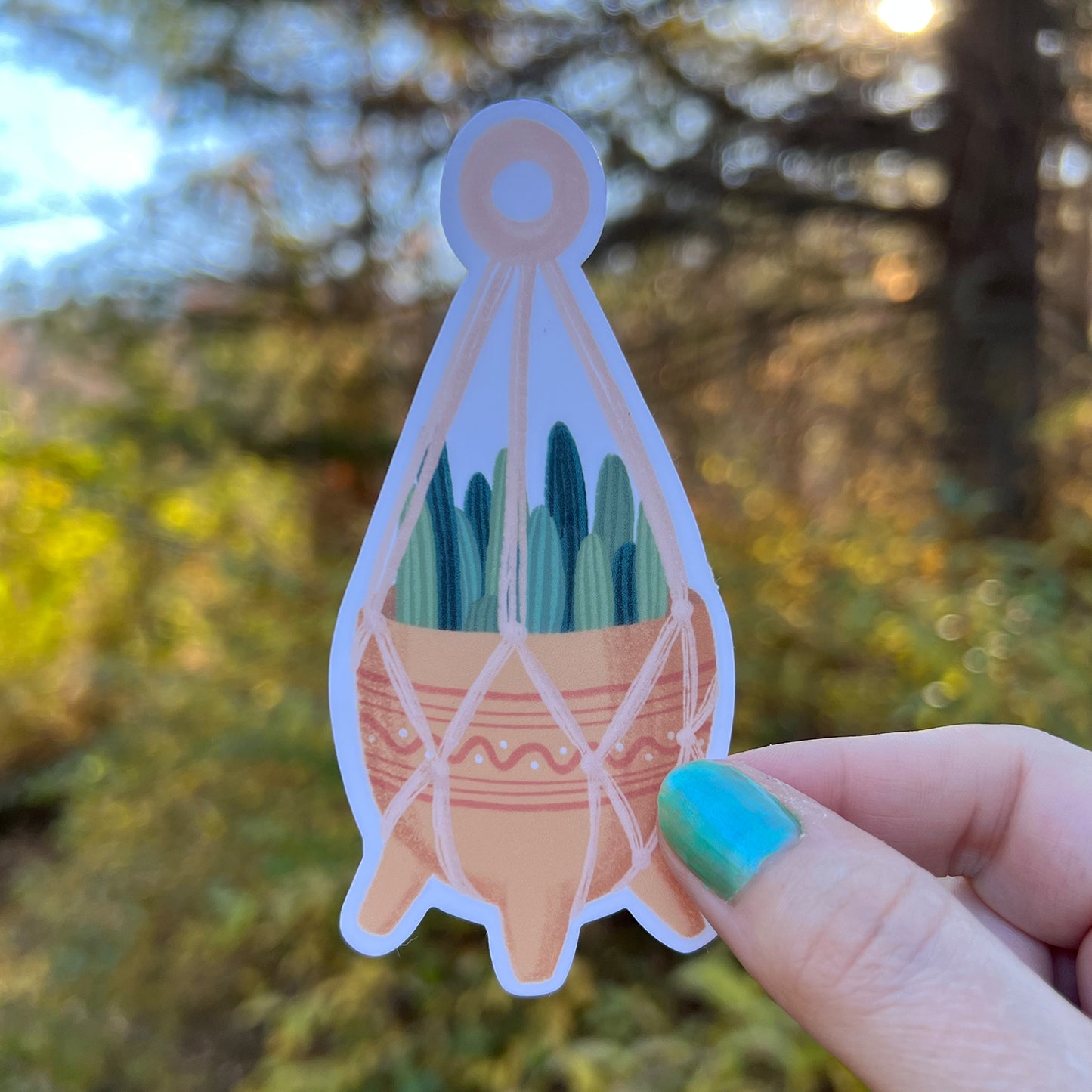 Hanging Cacti Plant 3" Vinyl Die Cut Sticker