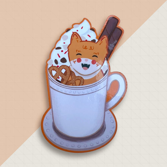 Hot Chocolate Cat 3" Vinyl Sticker