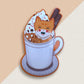 Hot Chocolate Cat 3" Vinyl Sticker