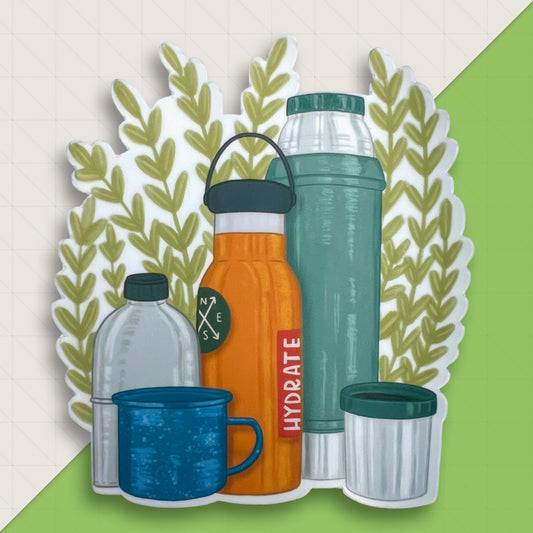 Hydrate Outdoors Travel 3" Vinyl Sticker