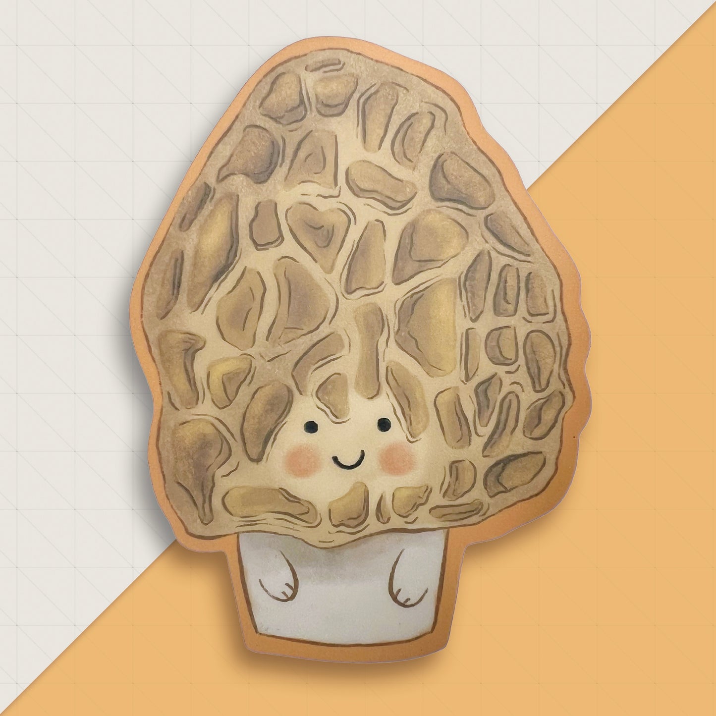 Morel Mushroom Friend 3" Vinyl Sticker