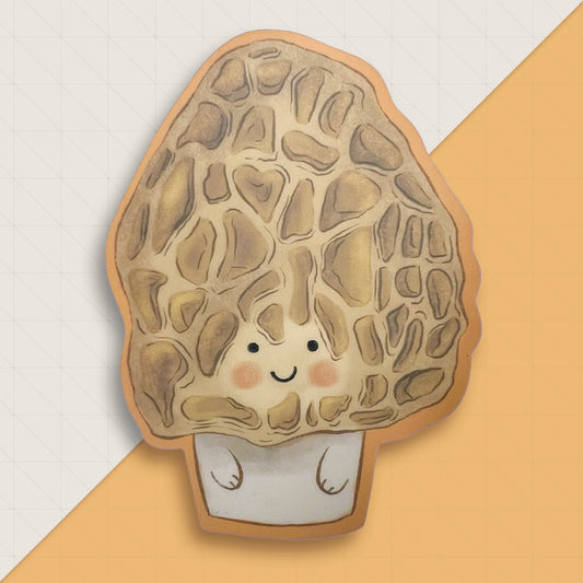 Morel Mushroom Friend 3" Vinyl Sticker
