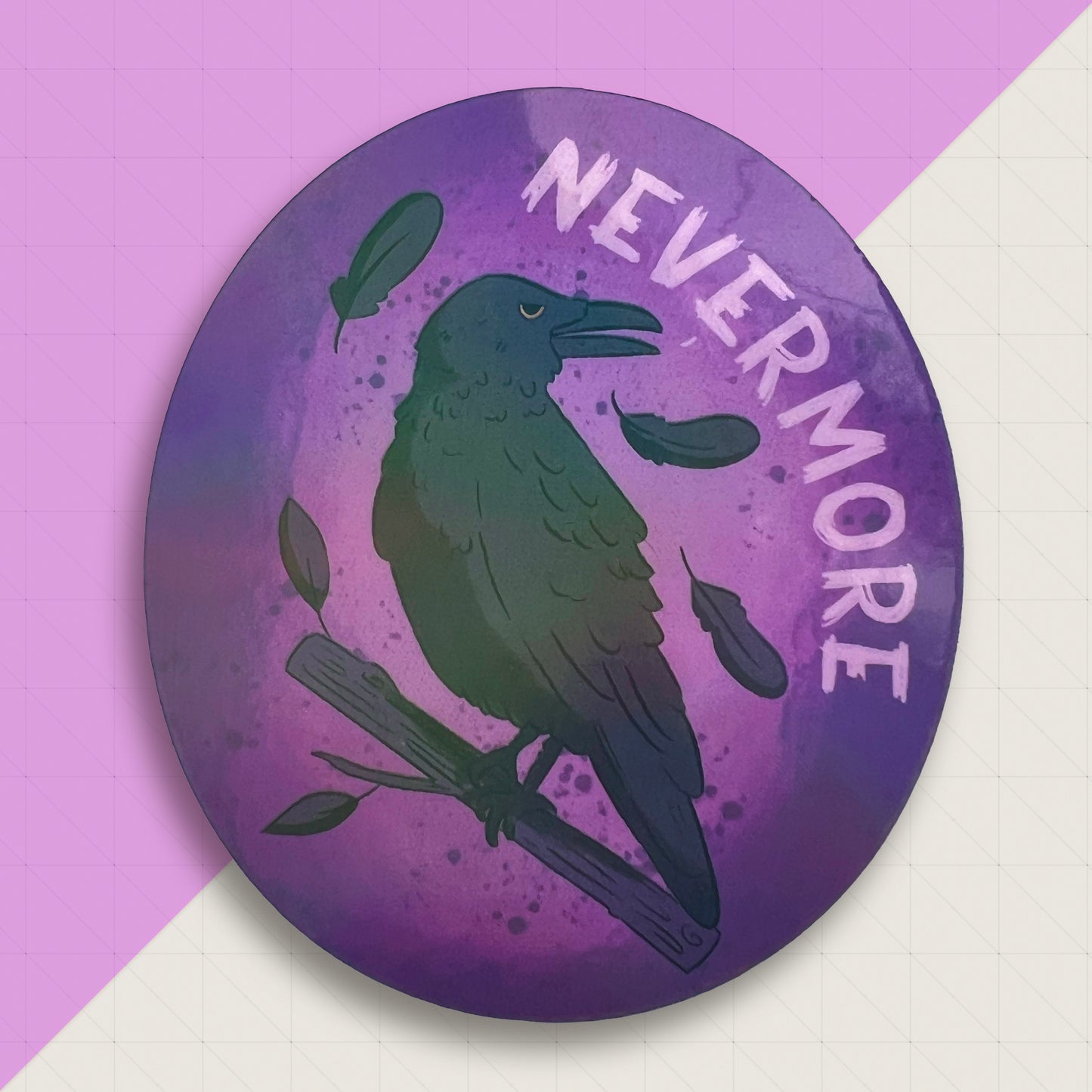 Nevermore Raven 3" Holographic Vinyl Sticker