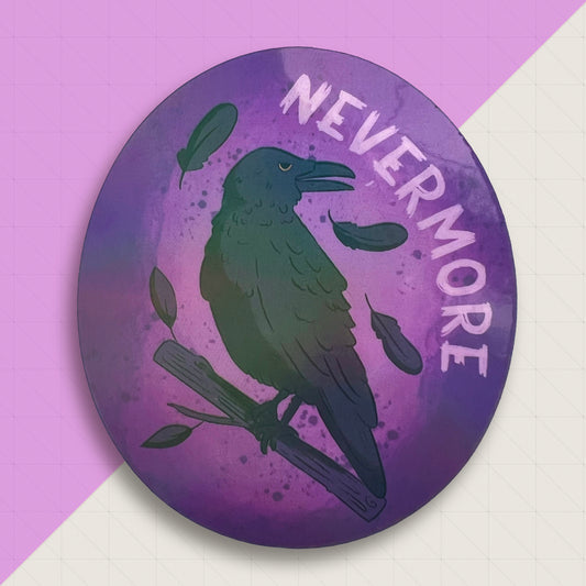 Nevermore Raven 3" Holographic Vinyl Sticker